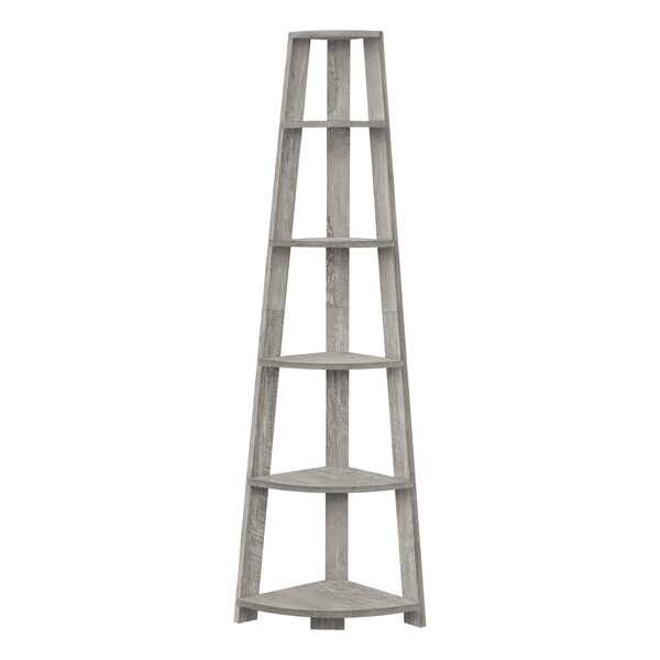 Monarch Specialties Bookshelf, Bookcase, Etagere, Corner, 5 Tier, 72 in.H, Office, Bedroom, Grey Laminate, Contemporary I 2433 - main